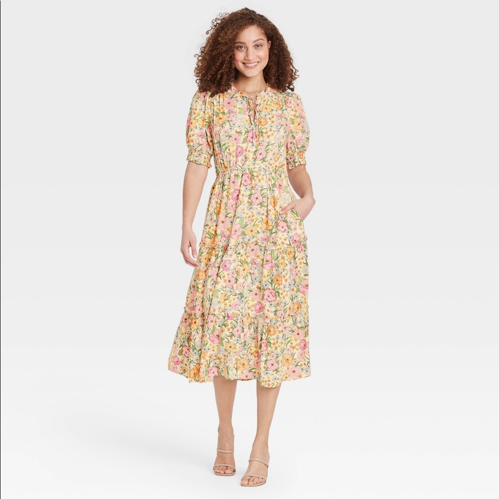 Who What Wear Puff Elbow Sleeve Dress